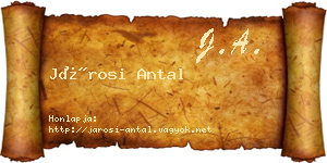 Járosi Antal névjegykártya