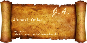 Járosi Antal névjegykártya